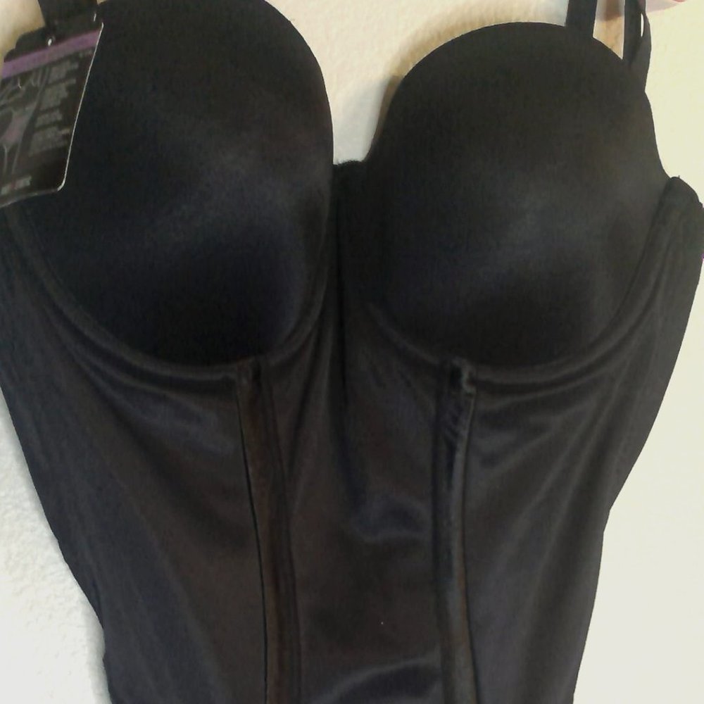 MAIDENFORM Black Ultra-Firm Convertible Body Shaper W/Built-In Underwire Bra 34D